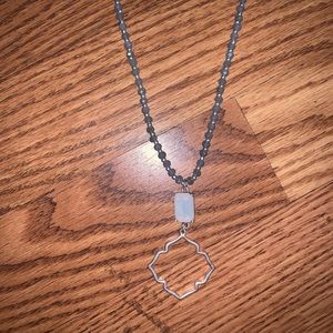 Blue and silver pendant necklace